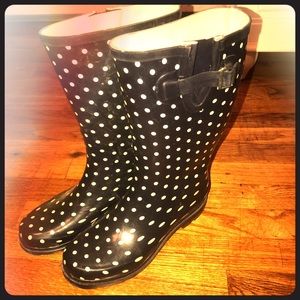 Polka dot rain boots